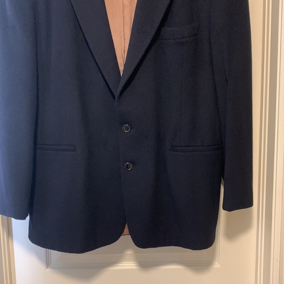 Vintage 80s Wool Cashmere Blend Michael Gabriele Navy Blazer Men’s size 44R - Picture 12 of 16